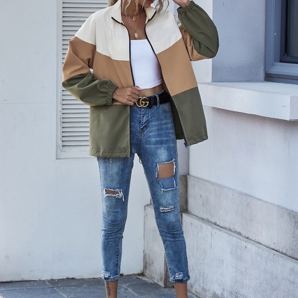 Fall Color-block Zip Up - Picture 2 of 5